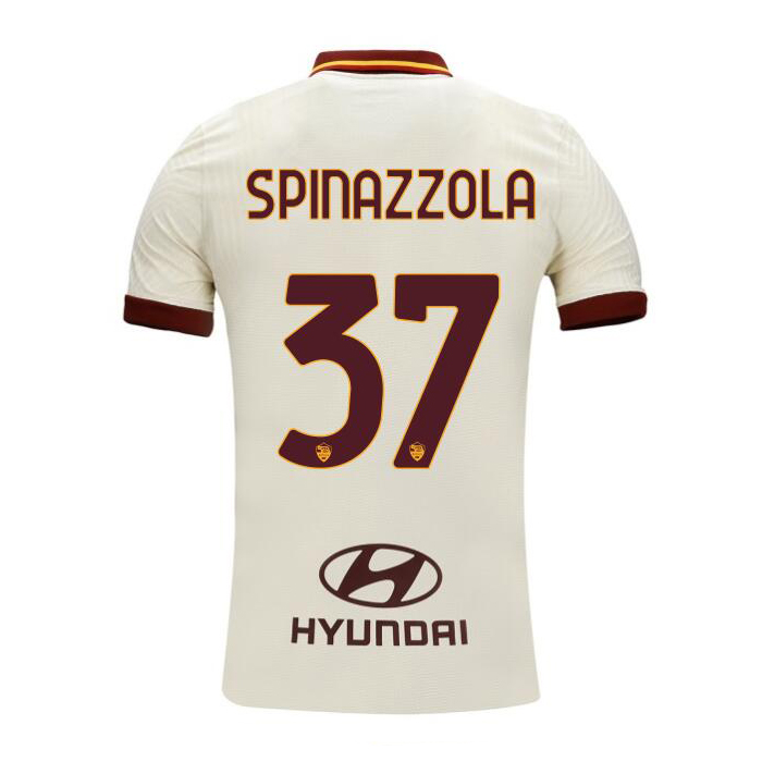 Herren Fußball Leonardo Spinazzola #37 Auswärtstrikot Champagner Trikot 2020/21 Hemd