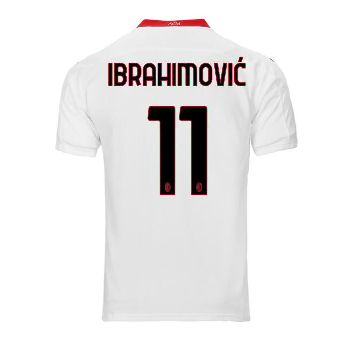 Herren Fußball Zlatan Ibrahimovic #11 Auswärtstrikot Weiß Trikot 2020/21 Hemd