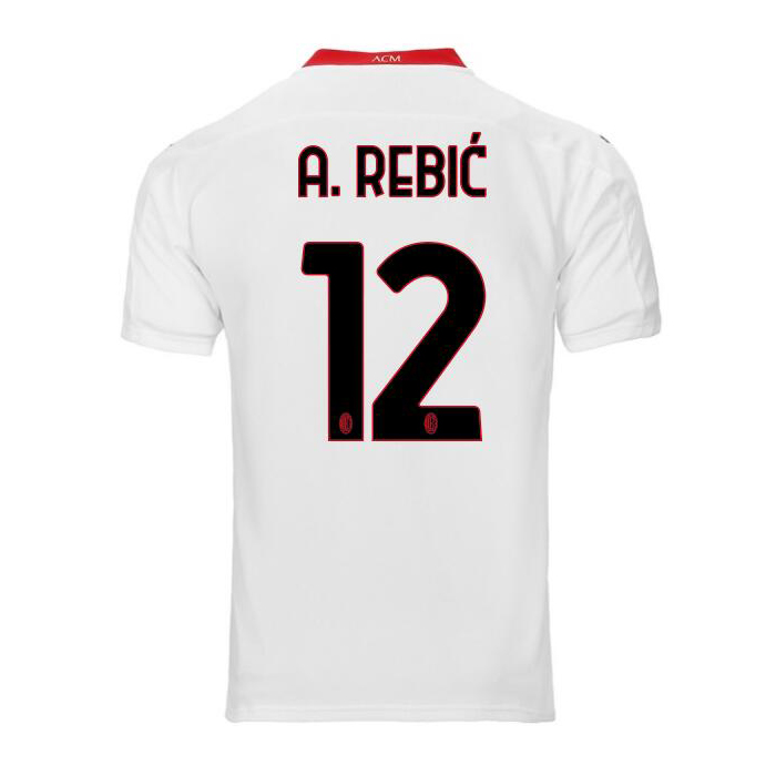 Herren Fußball Ante Rebic #12 Auswärtstrikot Weiß Trikot 2020/21 Hemd