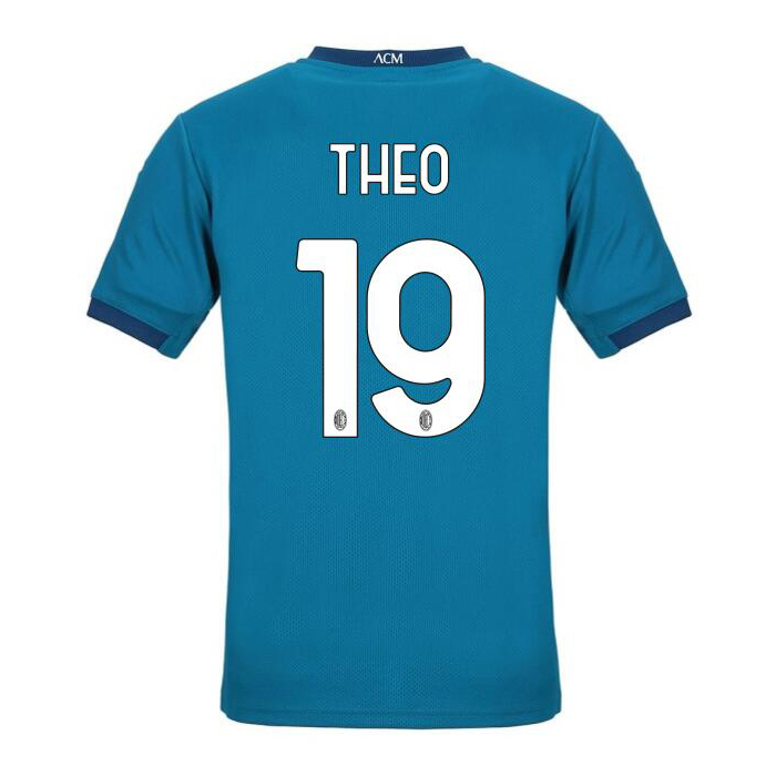 Herren Fußball Theo Hernandez #19 Ausweichtrikot Blau Trikot 2020/21 Hemd