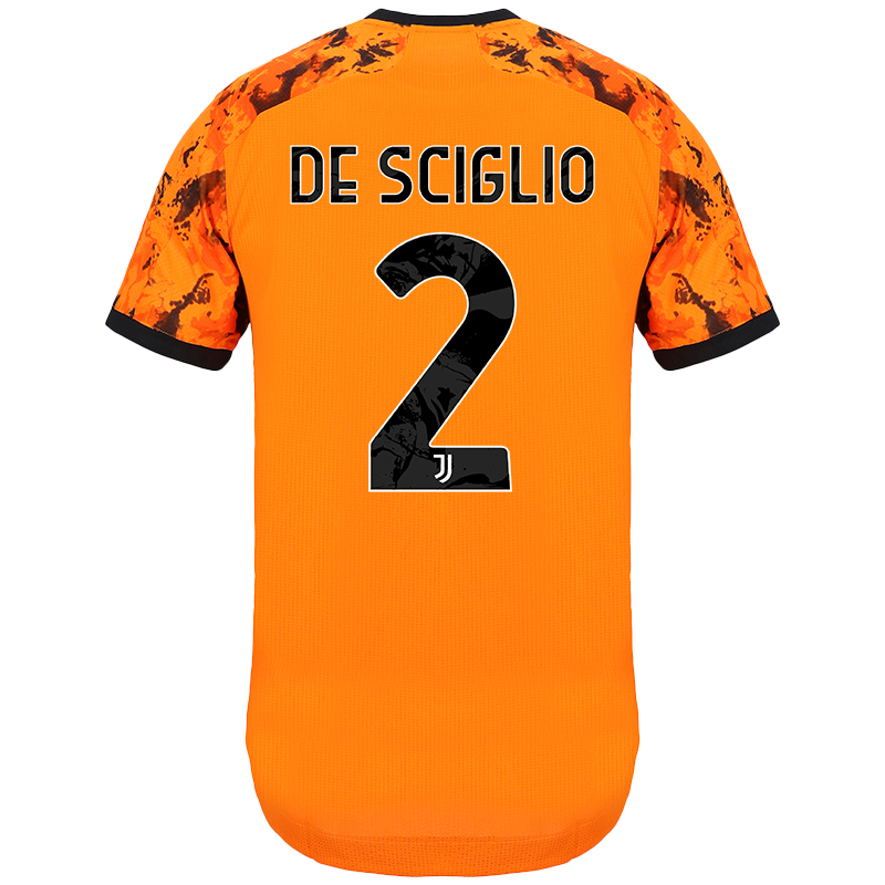 Herren Fußball Mattia De Sciglio #2 Ausweichtrikot Orange Trikot 2020/21 Hemd