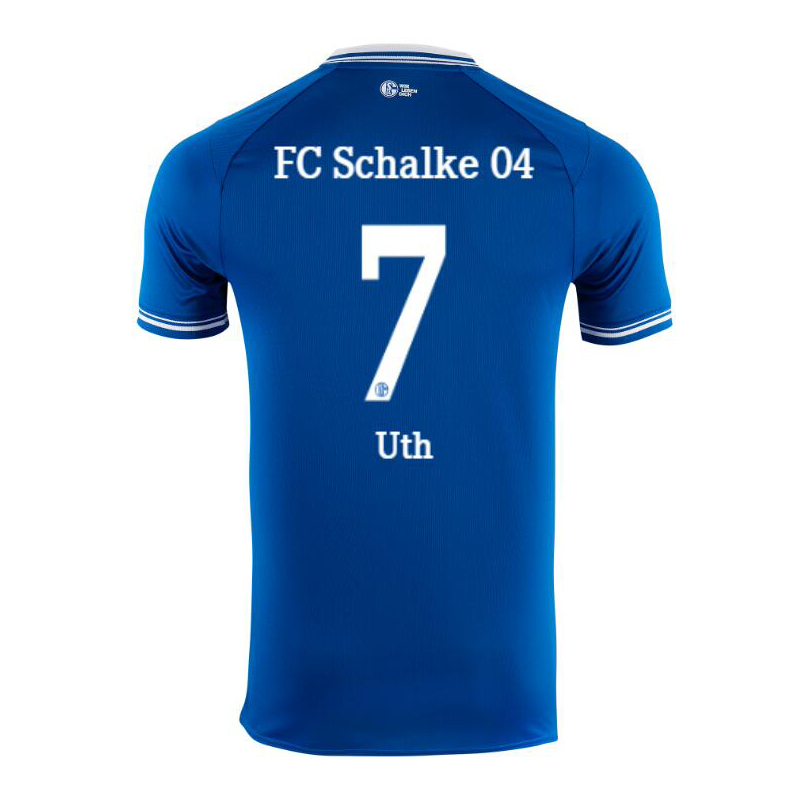 Herren Fußball Mark Uth #7 Heimtrikot Blau Trikot 2020/21 Hemd