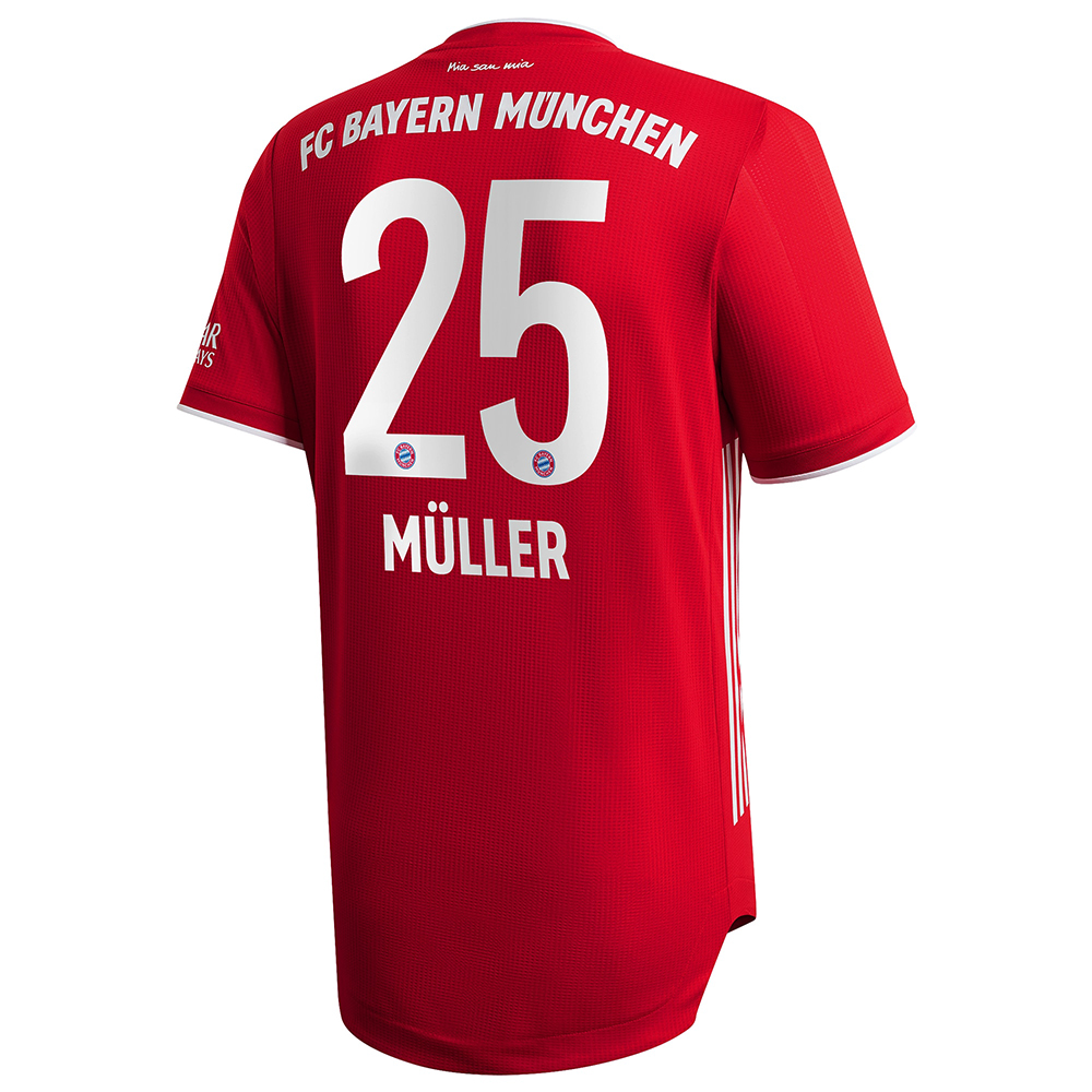 Herren Fußball Thomas Muller #25 Heimtrikot Rot Trikot 2020/21 Hemd