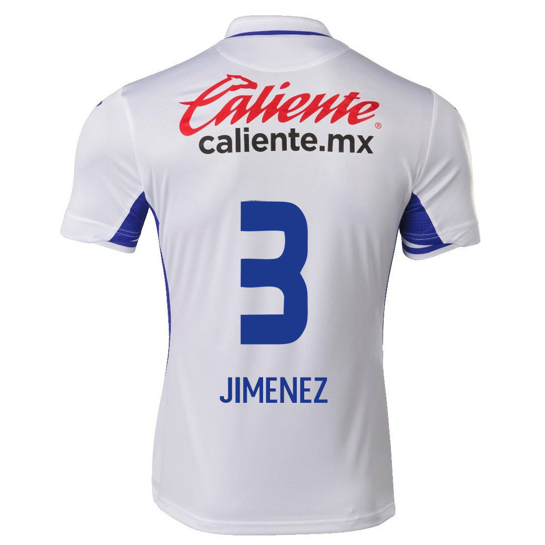Herren Fußball Jaiber Jimenez #3 Auswärtstrikot Weiß Blau Trikot 2020/21 Hemd