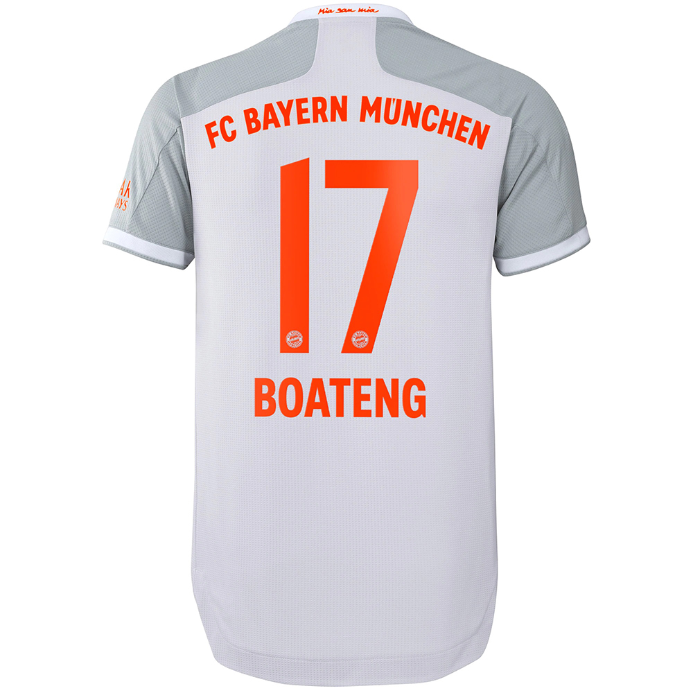 Herren Fußball Jerôme Boateng #17 Auswärtstrikot Grau Trikot 2020/21 Hemd
