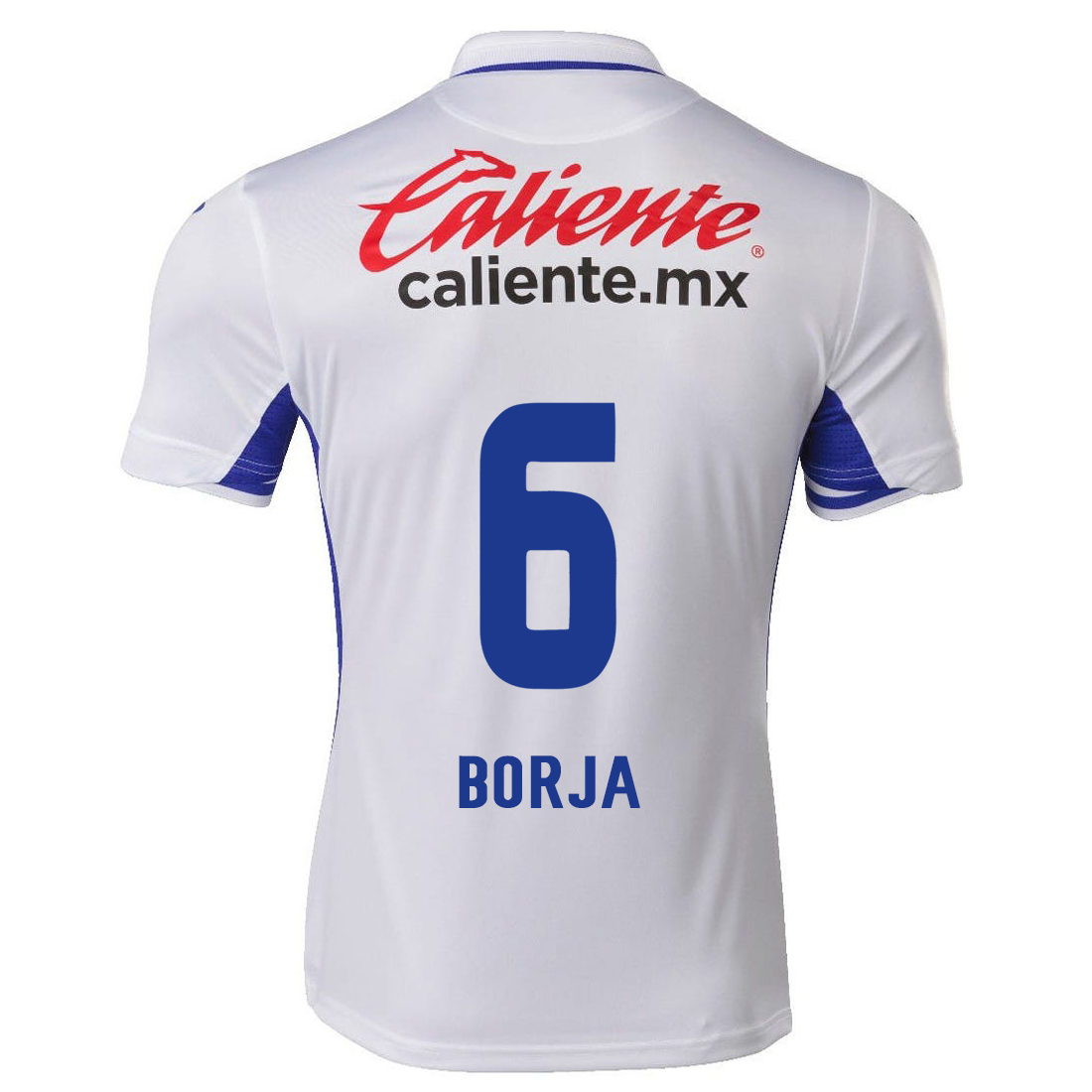 Herren Fußball Jonathan Borja #6 Auswärtstrikot Weiß Blau Trikot 2020/21 Hemd