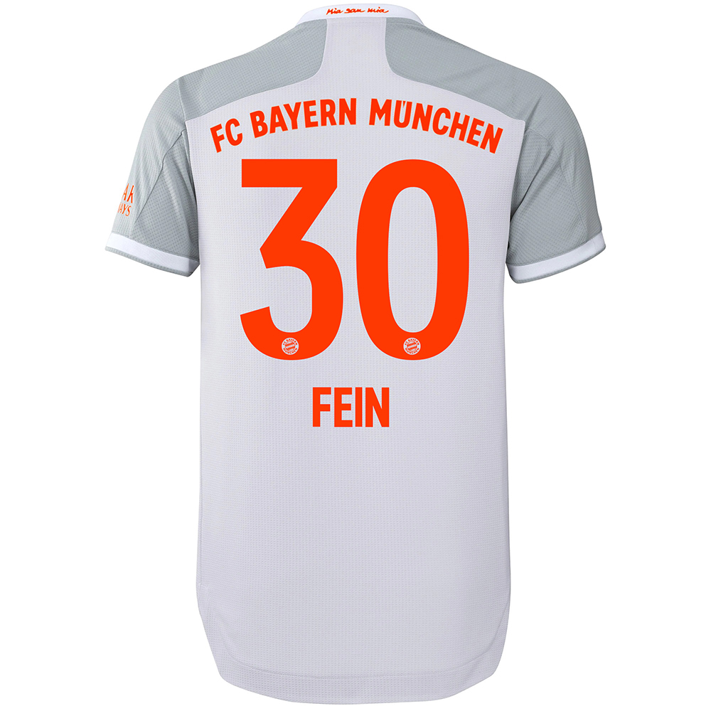 Herren Fußball Adrian Fein #30 Auswärtstrikot Grau Trikot 2020/21 Hemd
