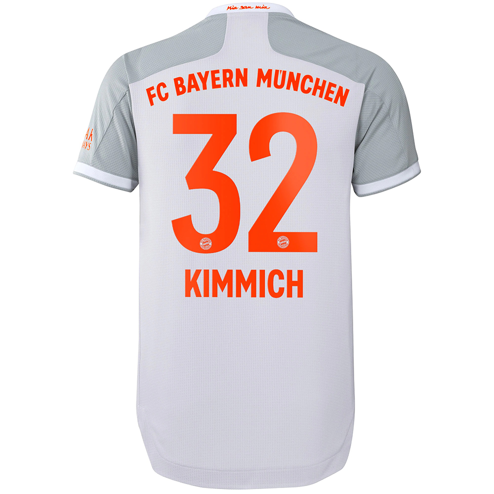 Herren Fußball Joshua Kimmich #32 Auswärtstrikot Grau Trikot 2020/21 Hemd