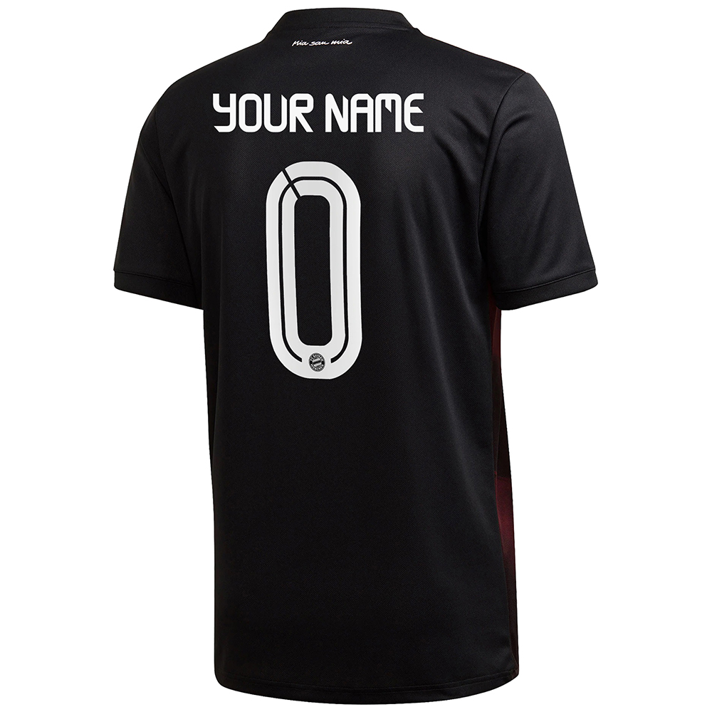 Herren Fußball Dein Name #0 Ausweichtrikot Schwarz Trikot 2020/21 Hemd