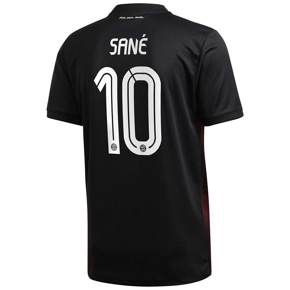 Herren Fußball Leroy Sane #10 Ausweichtrikot Schwarz Trikot 2020/21 Hemd