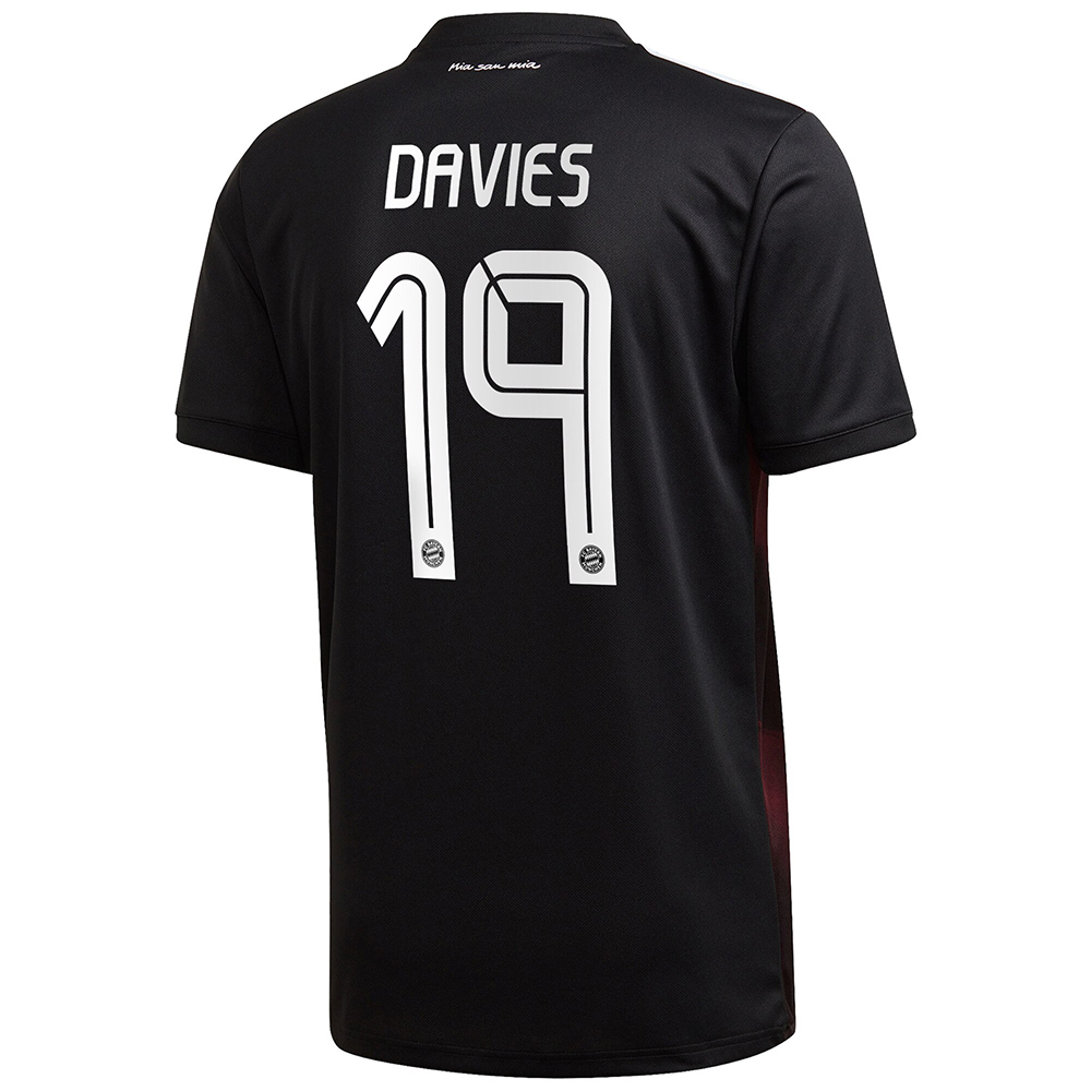 Herren Fußball Alphonso Davies #19 Ausweichtrikot Schwarz Trikot 2020/21 Hemd