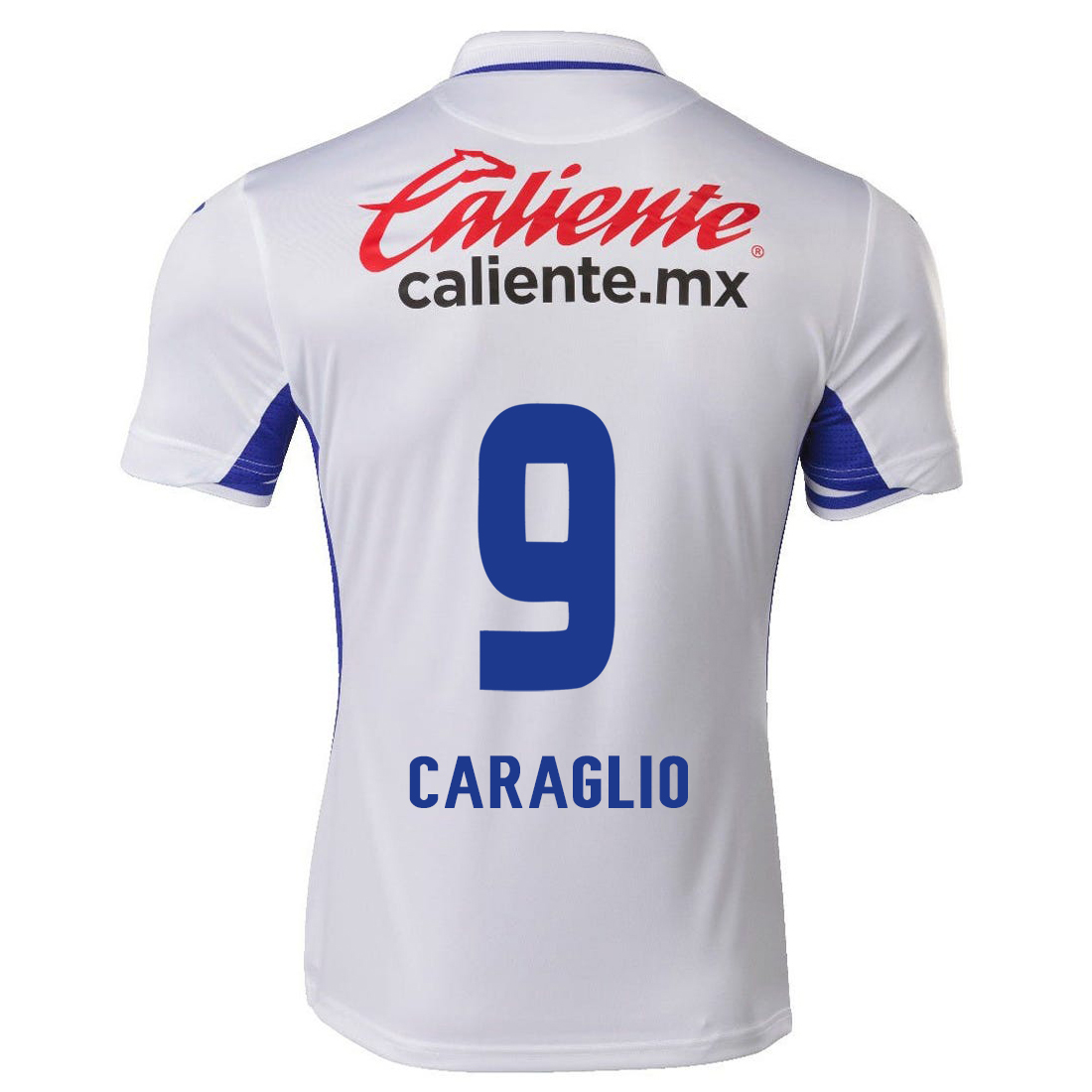 Herren Fußball Milton Caraglio #9 Auswärtstrikot Weiß Blau Trikot 2020/21 Hemd