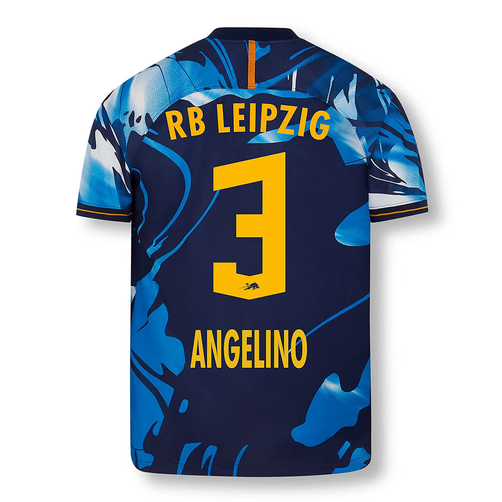 Herren Fußball Angelino #3 UEFA Weiß Blau Trikot 2020/21 Hemd