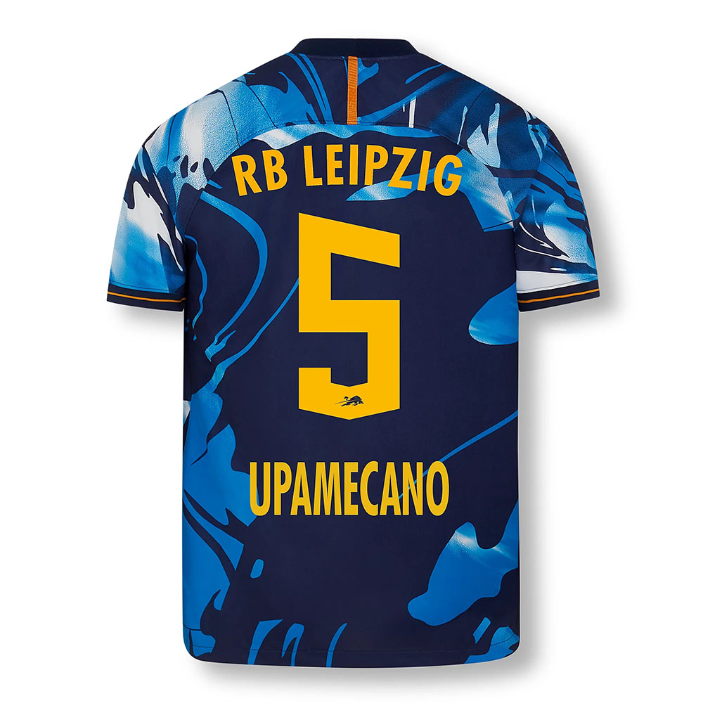 Herren Fußball Dayot Upamecano #5 UEFA Weiß Blau Trikot 2020/21 Hemd