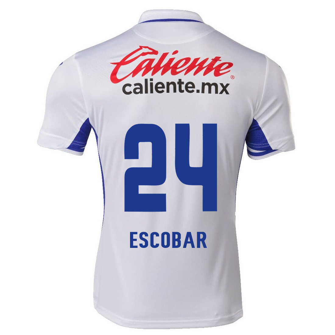 Herren Fußball Juan Escobar #24 Auswärtstrikot Weiß Blau Trikot 2020/21 Hemd