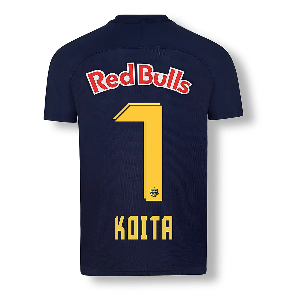 Herren Fußball Sekou Koita #7 Ausweichtrikot Dunkelblau Gelb Trikot 2020/21 Hemd