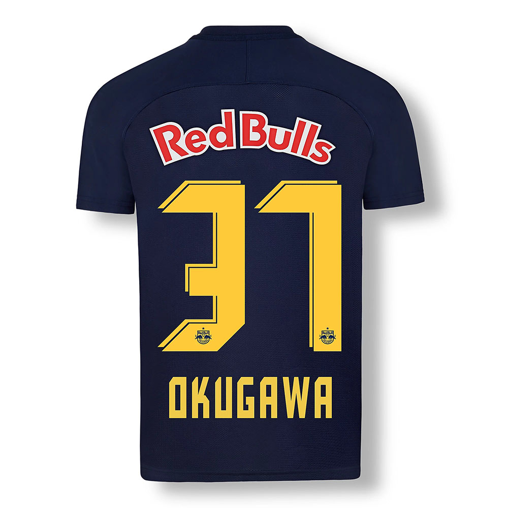 Herren Fußball Masaya Okugawa #37 Ausweichtrikot Dunkelblau Gelb Trikot 2020/21 Hemd