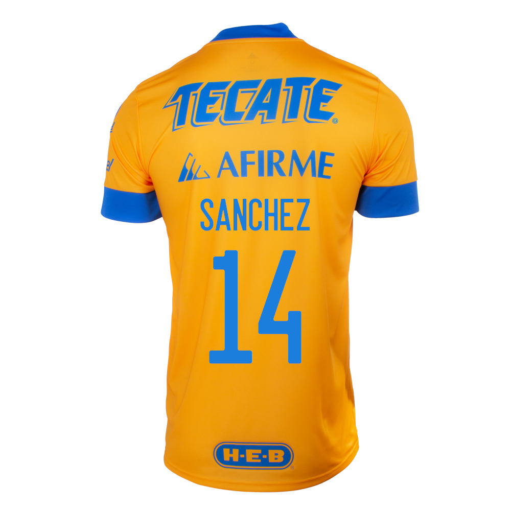 Herren Fußball Juan Sanchez #14 Heimtrikot Gelb Trikot 2020/21 Hemd