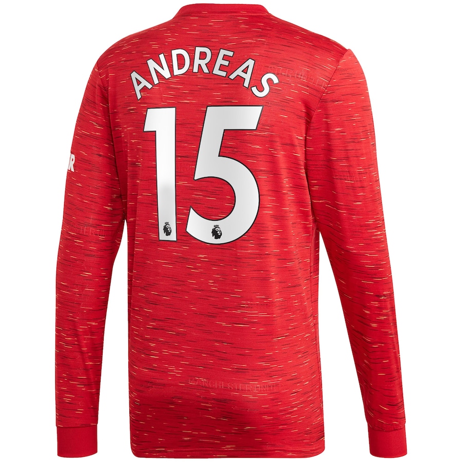 Herren Fußball Andreas Pereira #15 Heimtrikot Rot Long Sleeved Shirt 2020/21 Hemd