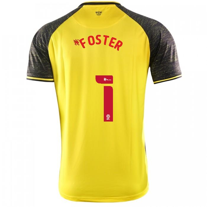 Herren Fußball Ben Foster #1 Heimtrikot Gelb Schwarz Trikot 2020/21 Hemd