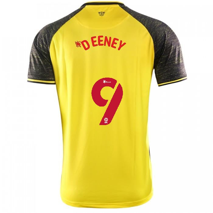 Herren Fußball Troy Deeney #9 Heimtrikot Gelb Schwarz Trikot 2020/21 Hemd