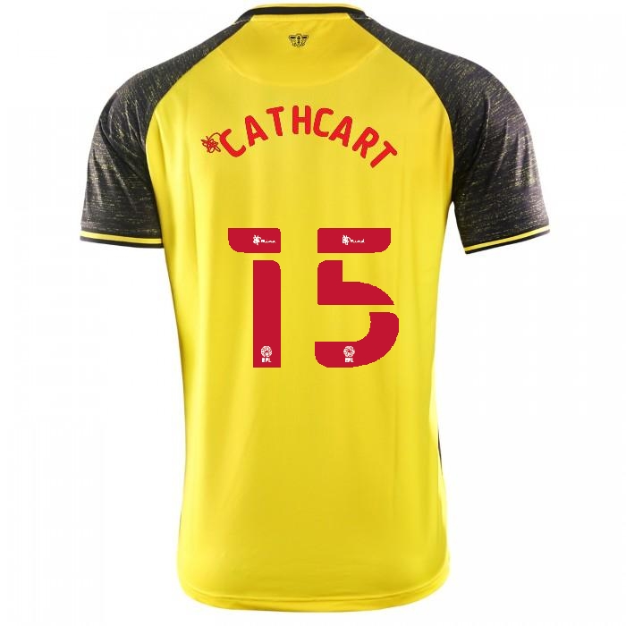 Herren Fußball Craig Cathcart #15 Heimtrikot Gelb Schwarz Trikot 2020/21 Hemd