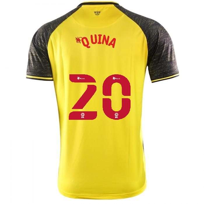 Herren Fußball Domingos Quina #20 Heimtrikot Gelb Schwarz Trikot 2020/21 Hemd