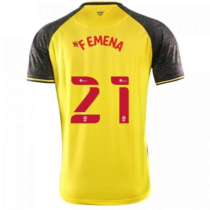 Herren Fußball Kiko Femenia #21 Heimtrikot Gelb Schwarz Trikot 2020/21 Hemd