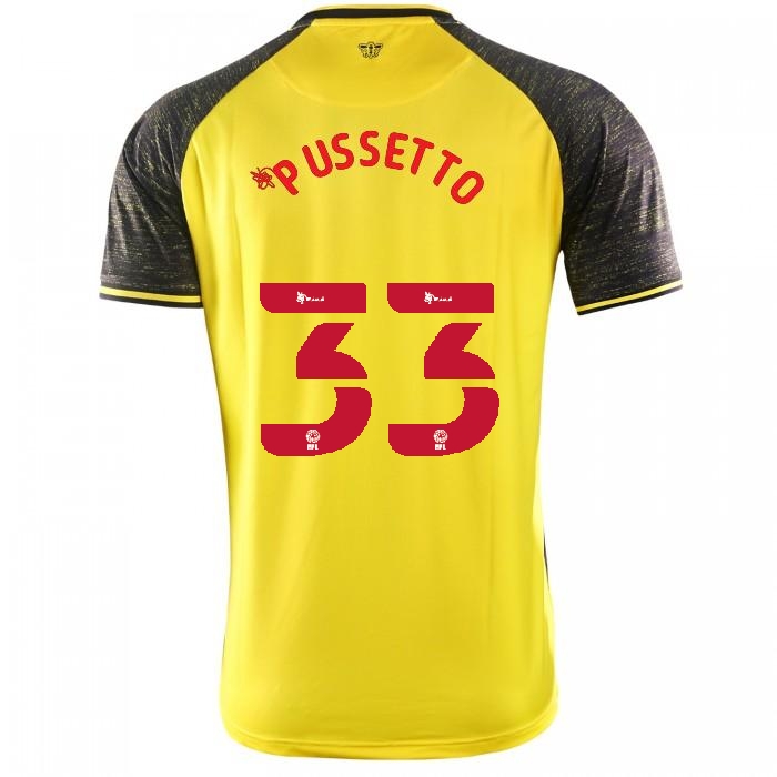 Herren Fußball Ignacio Pussetto #33 Heimtrikot Gelb Schwarz Trikot 2020/21 Hemd