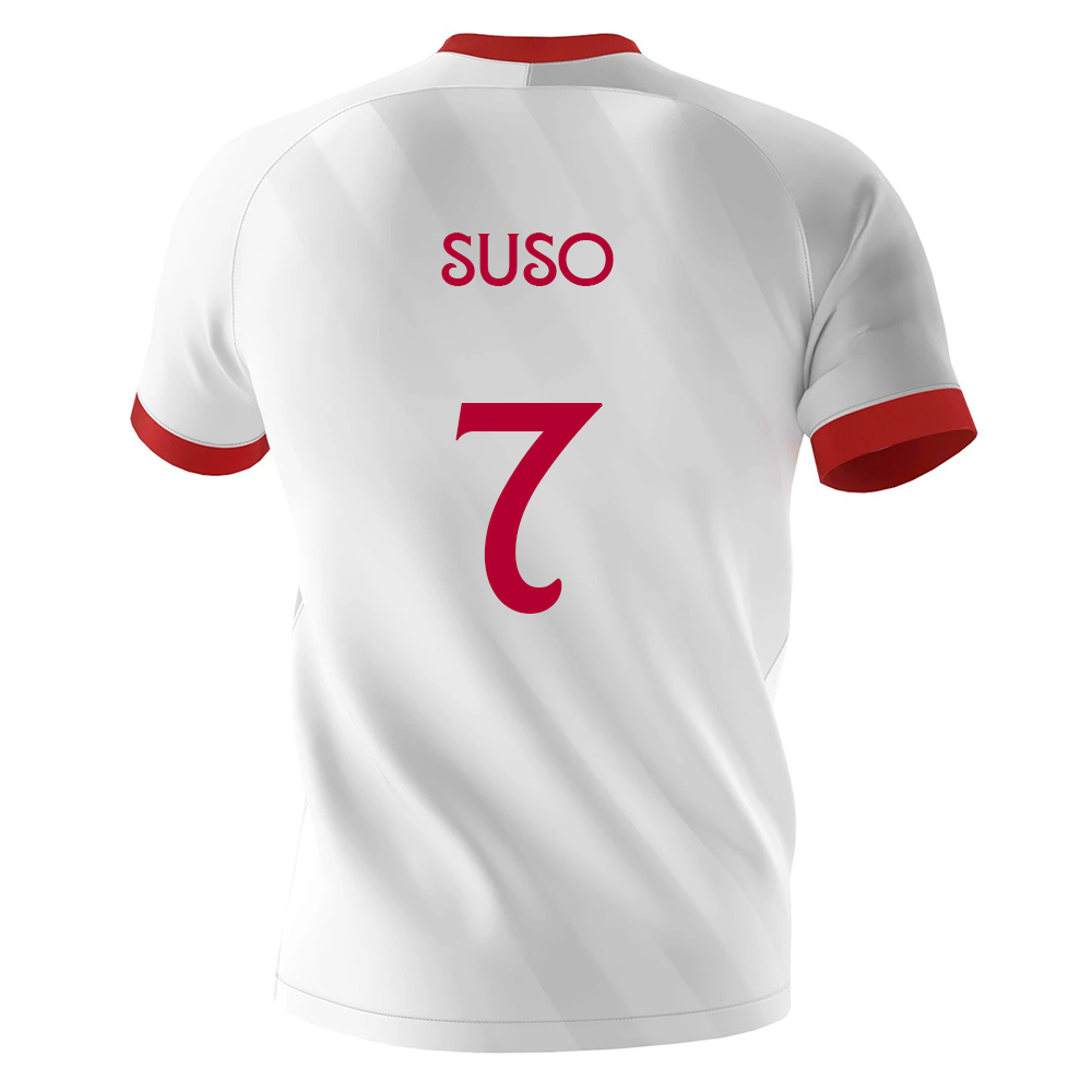 Herren Fußball Suso #7 Heimtrikot Weiß Trikot 2020/21 Hemd