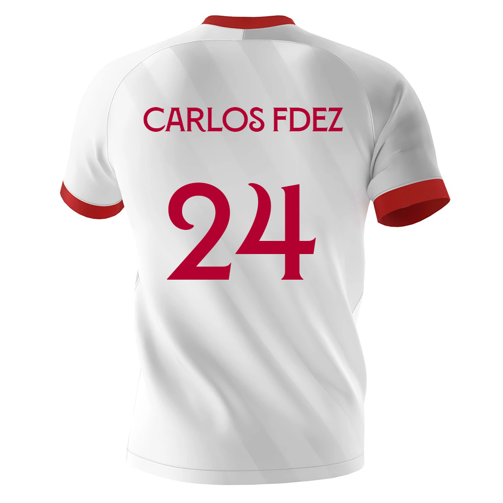Herren Fußball Carlos Fernandez #24 Heimtrikot Weiß Trikot 2020/21 Hemd