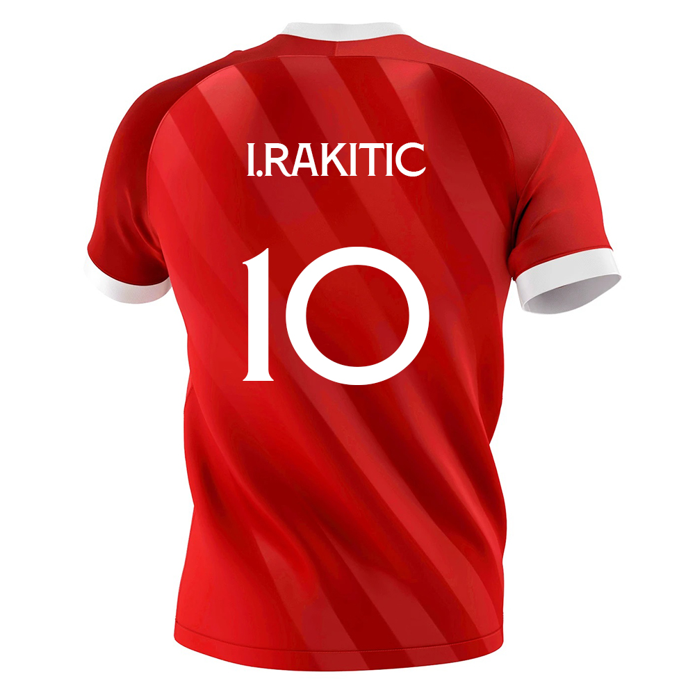 Herren Fußball Ivan Rakitic #10 Auswärtstrikot Rot Trikot 2020/21 Hemd