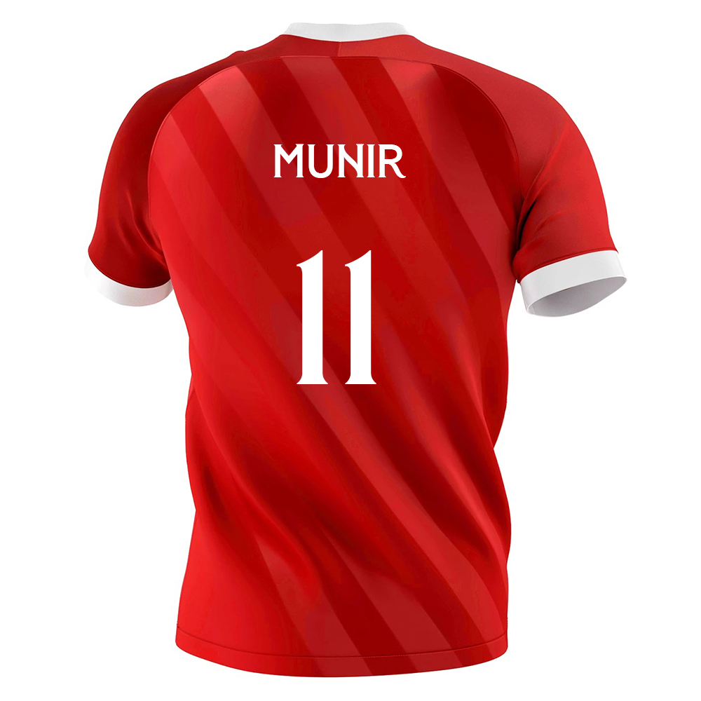 Herren Fußball Munir El Haddadi #11 Auswärtstrikot Rot Trikot 2020/21 Hemd