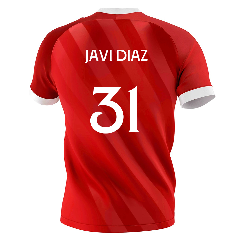 Herren Fußball Javi Diaz #31 Auswärtstrikot Rot Trikot 2020/21 Hemd
