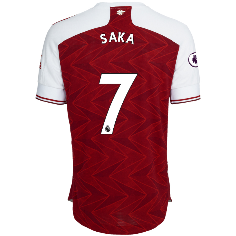 Herren Fußball Bukayo Saka #7 Heimtrikot Rot Trikot 2020/21 Hemd