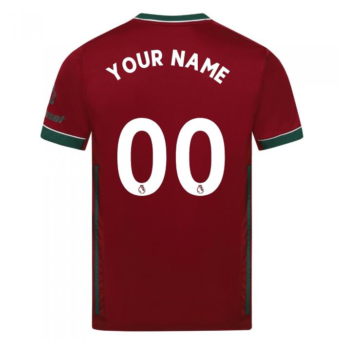 Herren Fußball Dein Name #0 Ausweichtrikot Karminrot Trikot 2020/21 Hemd