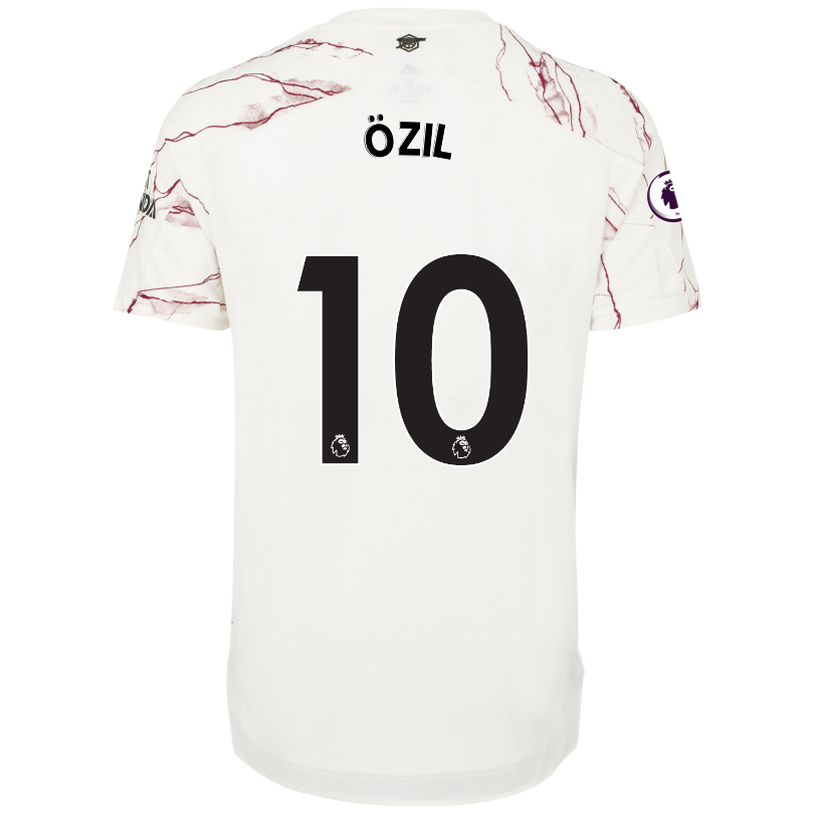 Herren Fußball Mesut Ozil #10 Auswärtstrikot Weiß Trikot 2020/21 Hemd