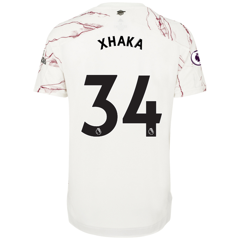 Herren Fußball Granit Xhaka #34 Auswärtstrikot Weiß Trikot 2020/21 Hemd