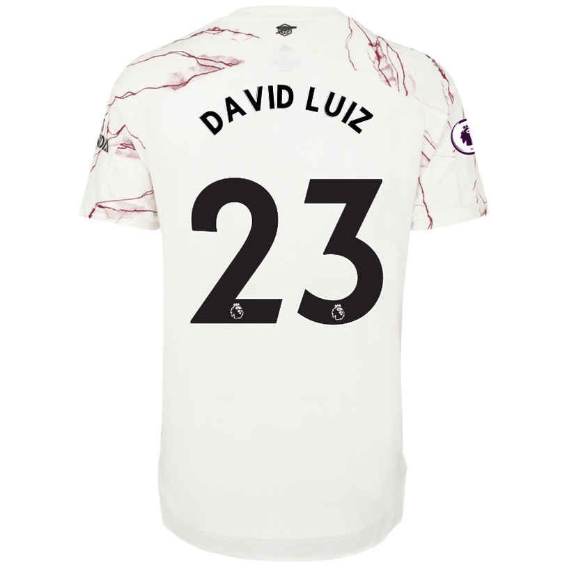Herren Fußball David Luiz #23 Auswärtstrikot Weiß Trikot 2020/21 Hemd
