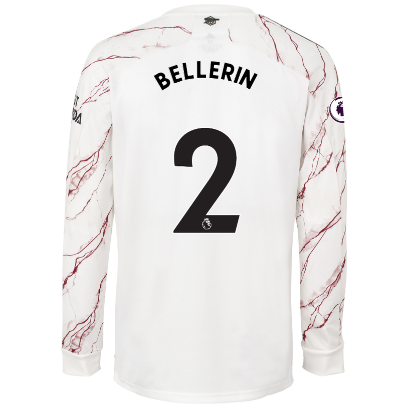Herren Fußball Hector Bellerin #2 Auswärtstrikot Weiß Long Sleeved Shirt 2020/21 Hemd