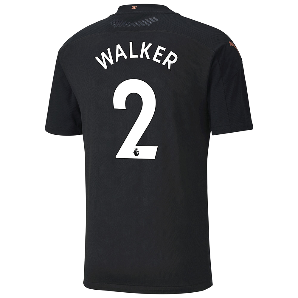 Herren Fußball Kyle Walker #2 Auswärtstrikot Schwarz Trikot 2020/21 Hemd