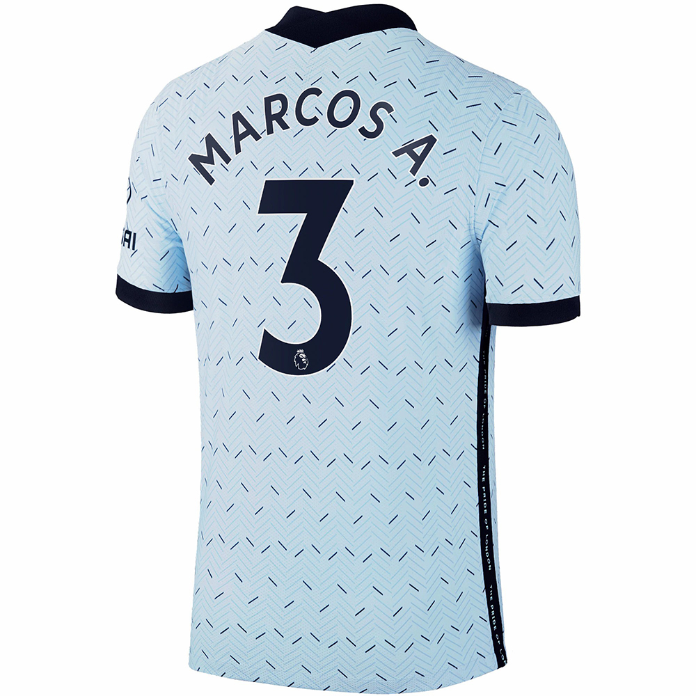 Herren Fußball Marcos Alonso #3 Auswärtstrikot Hellblau Trikot 2020/21 Hemd