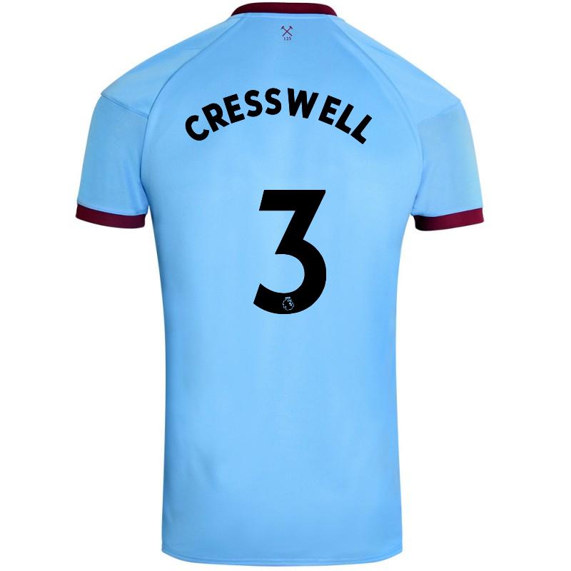 Herren Fußball Aaron Cresswell #3 Auswärtstrikot Blau Trikot 2020/21 Hemd