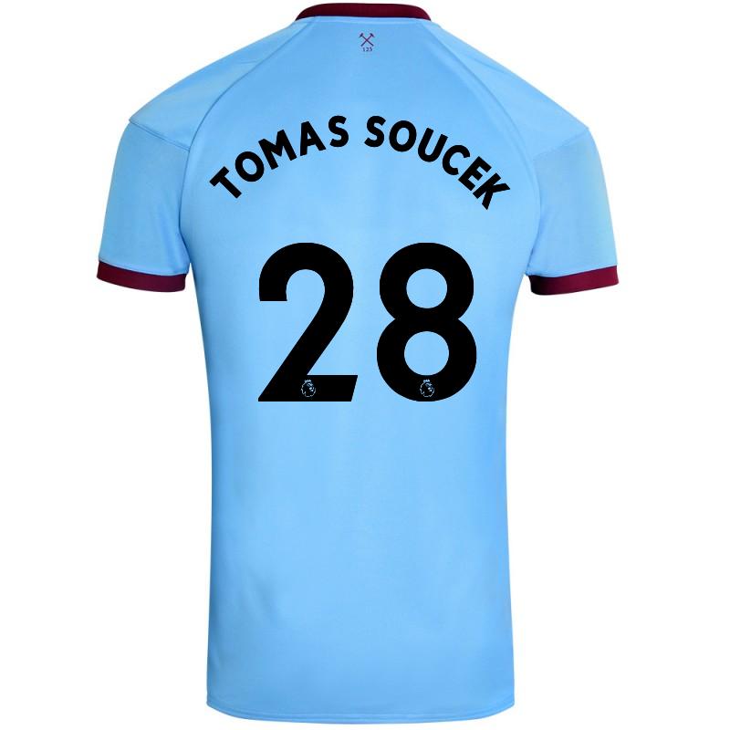 Herren Fußball Tomas Soucek #28 Auswärtstrikot Blau Trikot 2020/21 Hemd