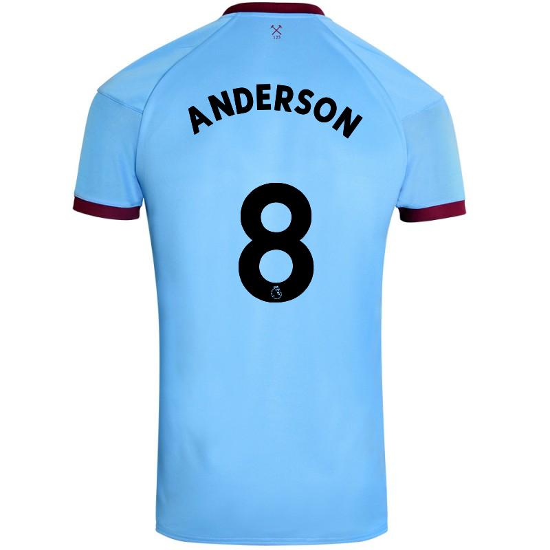 Herren Fußball Felipe Anderson #8 Auswärtstrikot Blau Trikot 2020/21 Hemd