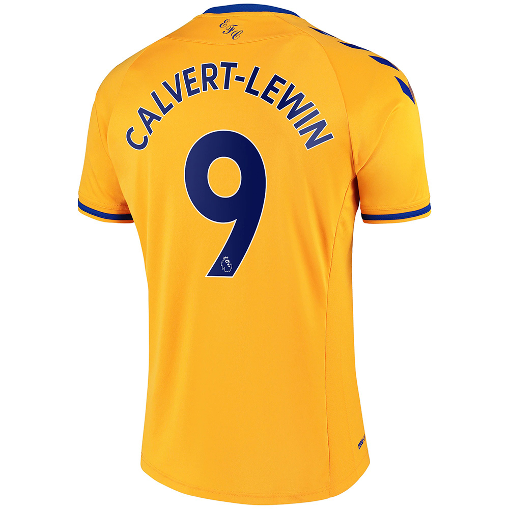 Herren Fußball Dominic Calvert-lewin #9 Auswärtstrikot Gelb Trikot 2020/21 Hemd