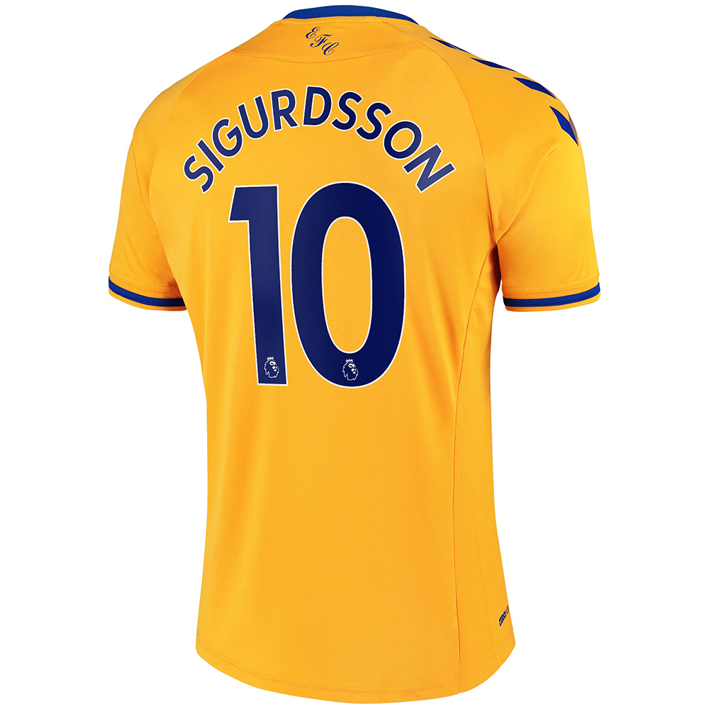 Herren Fußball Gylfi Sigurdsson #10 Auswärtstrikot Gelb Trikot 2020/21 Hemd