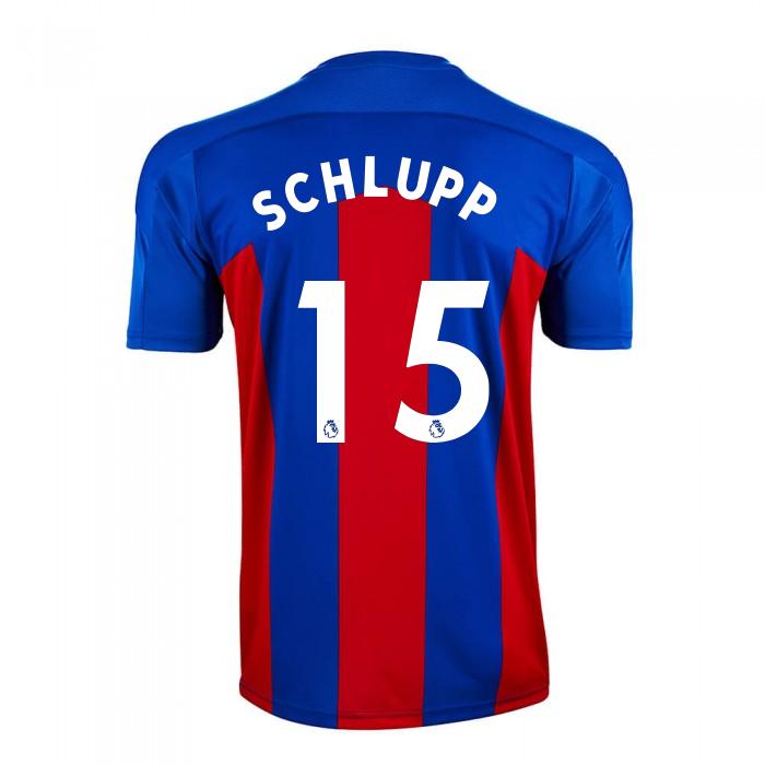 Herren Fußball Jeffrey Schlupp #15 Heimtrikot Rot Blau Trikot 2020/21 Hemd