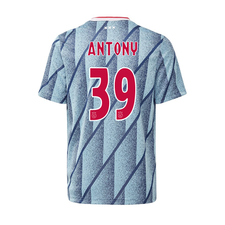 Herren Fußball Antony #39 Auswärtstrikot Blau Trikot 2020/21 Hemd