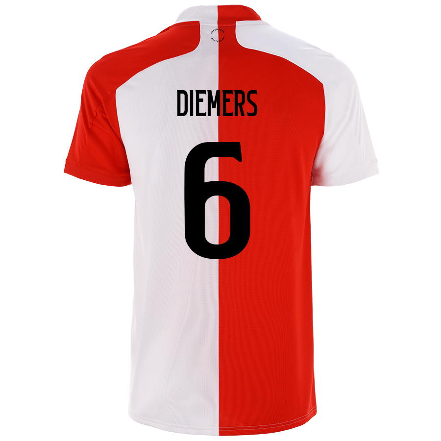 Herren Fußball Mark Diemers #6 Heimtrikot Rot Weiß Trikot 2020/21 Hemd